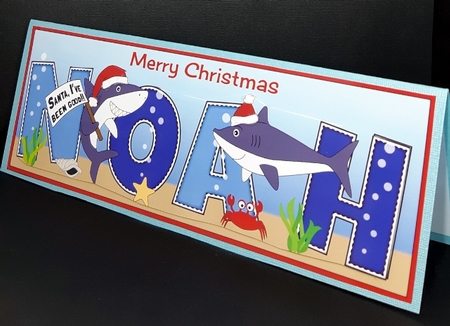 Christmas Sharks NOAH large dl by Diane  Vermeer