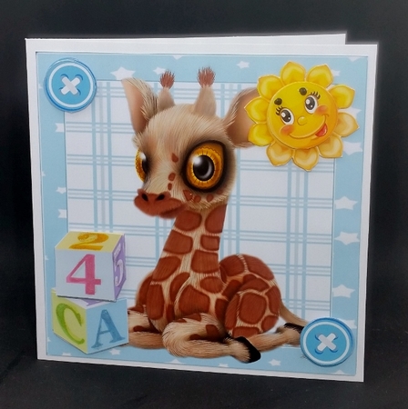 Baby Giraffe Sunshine Topper with Decoupage by Diane  Vermeer