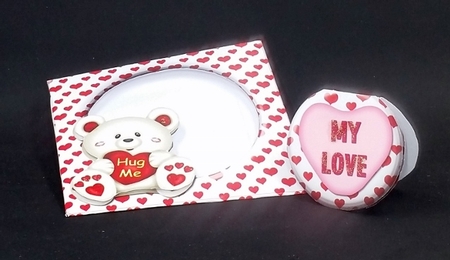 VALENTINES DAY COOKIE POCKET ~ HEARTS AND TEDDY BEAR by Diane  Vermeer