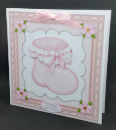 Baby Girl Bootie 8x8 by Diane  Vermeer