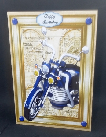 Blue Motorbike A5 by Diane  Vermeer