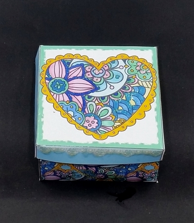 Scalloped Floral Heart Gift Box 5 by Diane  Vermeer