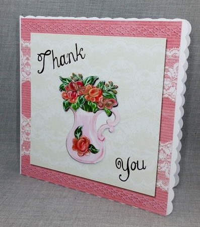 Thank You - Floral Jug by Diane  Vermeer