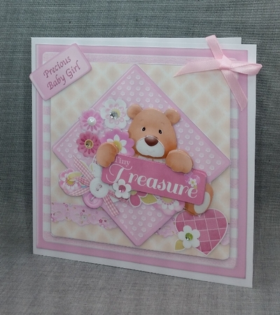 Baby Girl Bear - Diamond Panel Card Mini Kit by Diane  Vermeer