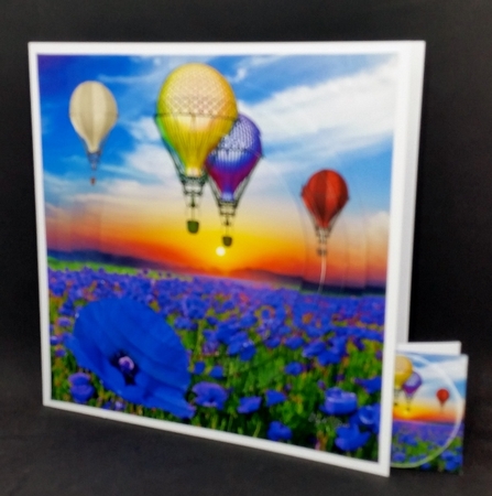 Hot Air Balloons - Blue Poppy Sunset Flight - Pyrimage/Pyramid + Insert & Tag by Diane  Vermeer