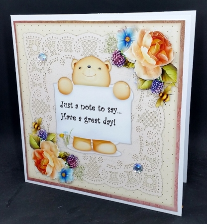 Just a Note   Great day  Cute teddie by Diane  Vermeer