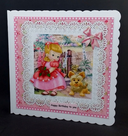 Cute Girl  In Lace Frame by Diane  Vermeer
