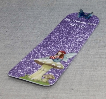Double sided Fairy glitter bookmark by Diane  Vermeer