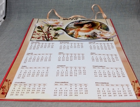Mini Kit- A4 Vintage Lady Calendar for 2025 with decoupage #1 by Diane  Vermeer