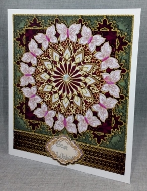 Fancy Square Topper With 12 Butterflies by Diane  Vermeer