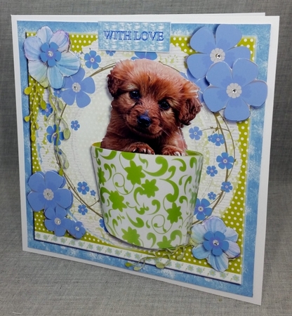 Cute Puppy In A Plant Pot by Diane  Vermeer