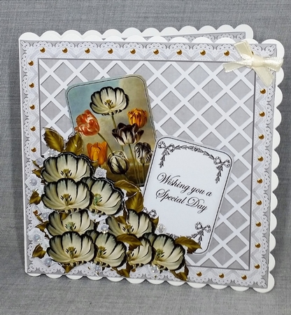 Black Tulips Special Day 6inch 2 Card Lattice Step by Step by Diane  Vermeer