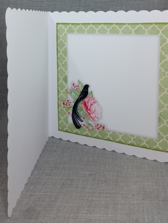 Oriental Bird & peonies card Topper INSERT by Diane  Vermeer