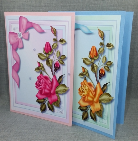 2 Floral Rose and Bow Topper by Diane  Vermeer