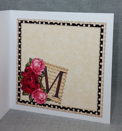 Vintage roses and the letter M INSERT by Diane  Vermeer