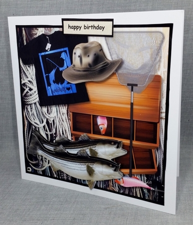 Male Card Gone Fishing 1 by Diane  Vermeer
