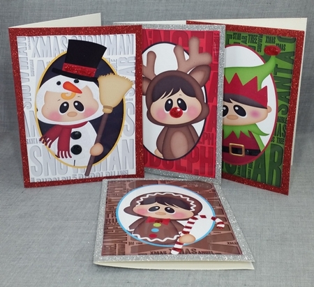 4 Xmas Kids Toppers by Diane  Vermeer