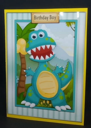 Funny Blue And Green Dinosaur by Diane  Vermeer