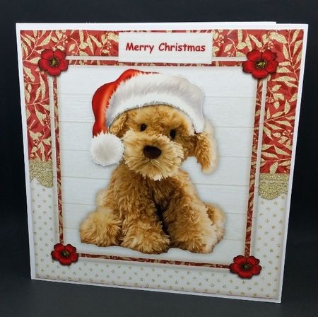 Cute Christmas Puppy Topper by Diane  Vermeer