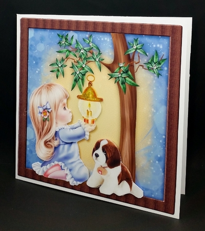 Cute Girl & Puppy by Diane  Vermeer