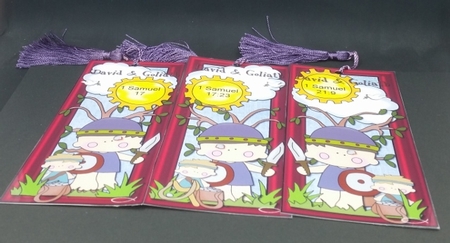 DAVID AND GOLIATH - BOOKMARKS BOOK MARK CHILDREN CHRISTIAN BIBLE by Diane  Vermeer