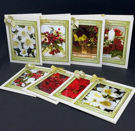 Christmas Flowers Gift Tags / Mini Cards by Diane  Vermeer