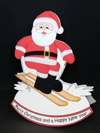 3D Shaped Rocking Christmas Card Mini Kit  - Santa is Skiing by Diane  Vermeer