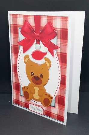 Gorgeous Bear with Santa Hat by Diane  Vermeer