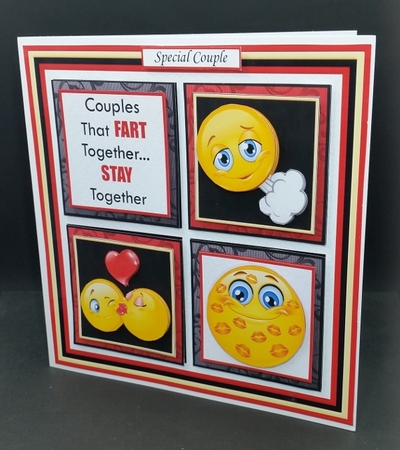 COUPLES THAT FART TOGETHER Humorous 7.5 Quick Card Decoupage & Insert Mini Kit by Diane  Vermeer