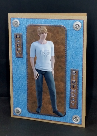 TEEN BOY 45 Base Leather and Denim look card  by Diane  Vermeer