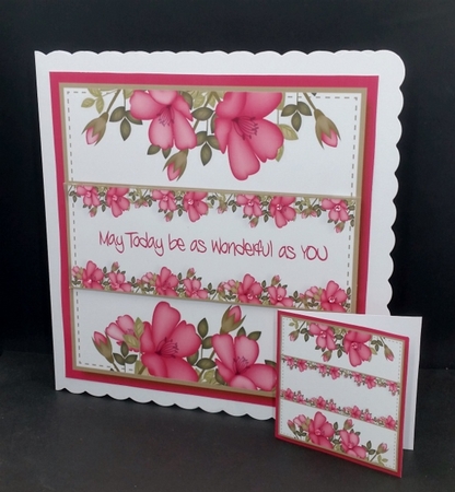 Flower Border Card Topper plus Gift Card by Diane  Vermeer