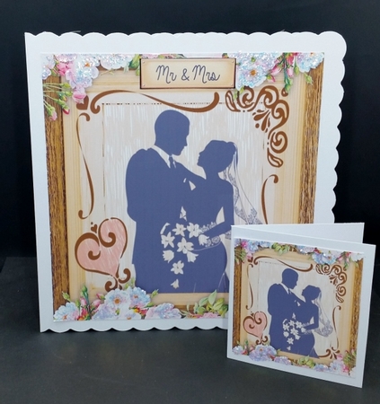 Beautiful Silhouette Wedding Couple 8x8 by Diane  Vermeer