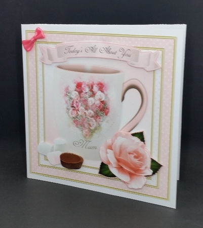 Mum Birthday Mug 7x7 Card Front Topper by Diane  Vermeer