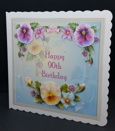 Happy 90th Birthday Floral Topper by Diane  Vermeer