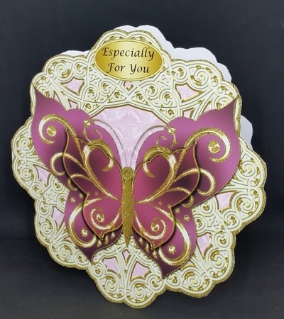 Butterfly On Beautiful Doily 1 by Diane  Vermeer