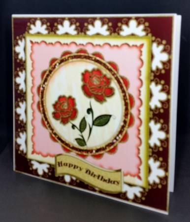 Multi Layered Topper With 2 Digital Roses 1 by Diane  Vermeer