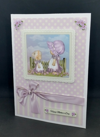 Cute Little Sisters Birthday/Mothers Day Topper by Diane  Vermeer