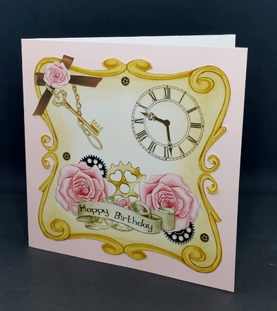 Birthday - Steampunk - Floral & Insert by Diane  Vermeer