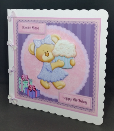 Cupcake Teddy birthday card by Diane  Vermeer