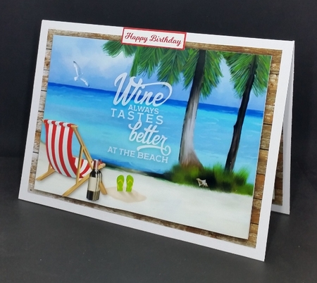 WINE AT THE BEACH 7x5 by Diane  Vermeer