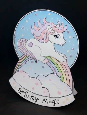 3D Shaped Rocking Card Mini Kit  -  Cute Little Unicorn Sparkle by Diane  Vermeer