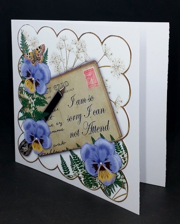 Blue Pansy I can not Attend Ink Saver 6in Decoupage Step by Step by Diane  Vermeer