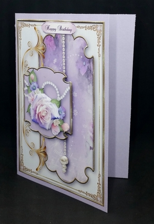 Verigated Roses & Pearls Card Topper  by Diane  Vermeer