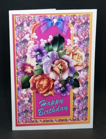 Purple & Apricot Roses Birthday by Diane  Vermeer