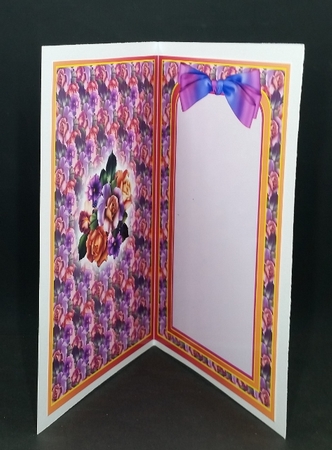 Purple & Apricot Roses Birthday Insert by Diane  Vermeer