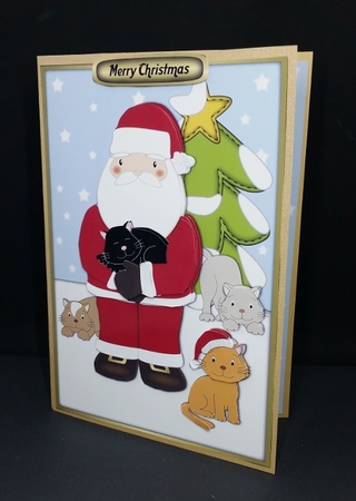 Christmas Cats with Santa by Diane  Vermeer