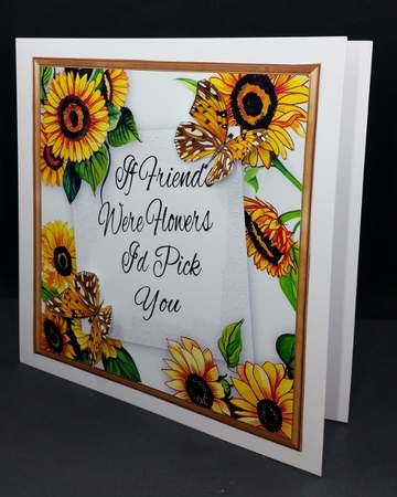 If Friends Were Flowers Id Pick You Sunflowers 8x8 by Diane  Vermeer