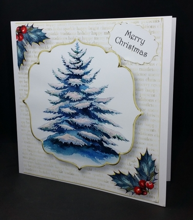White & Gold - The Snowy Tree 8x8 by Diane  Vermeer
