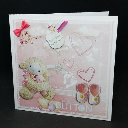 Cute As A Button New Baby Girl by Diane  Vermeer