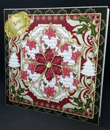 Card Front With Christmas Flower by Diane  Vermeer